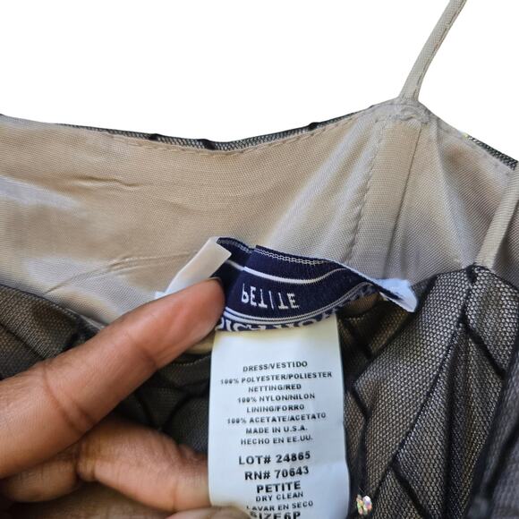 Vtg 90s Y2K Fairy Grunge Whimsigoth Black Semi-sheer Dress 6P Hoco Wedding Guest - Picture 9 of 12